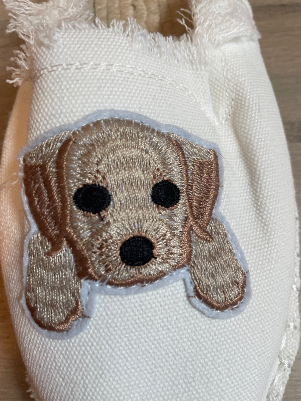 Cute Puppy Dog Embroidered Espadrille Mules Slip On Shoes - Picture 9 of 9